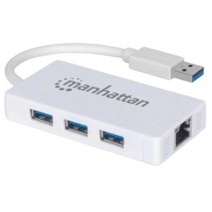 Hub USB 3.0 c/3 Puertos y Ethernet Gigabit Manhattan