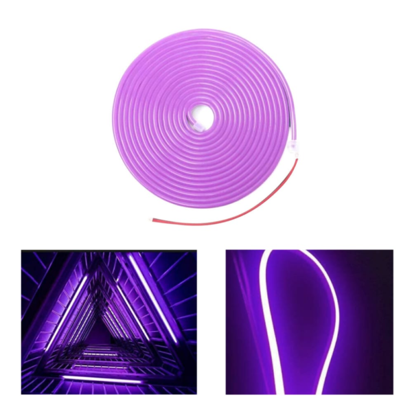 Cinta Led Neón Purpura 5mt Flexible - Imagen 2