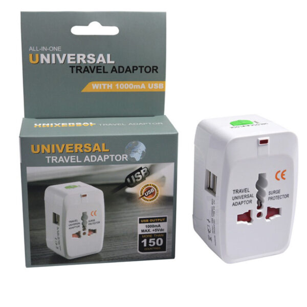 Adaptador de Enchufe Universal Viajero + 2USB - Imagen 4